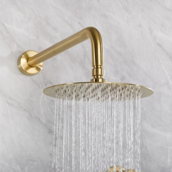 Bristan Hourglass Dual Concealed Mixer Shower with Shower Kit and Fixed Head - Brushed Brass | Product Image