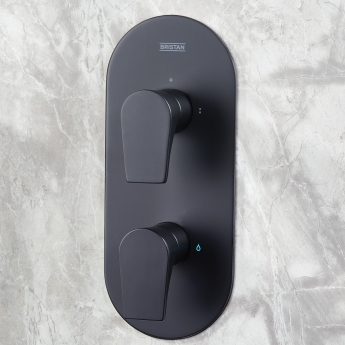 Bristan Hourglass Dual Concealed Mixer Shower with Fixed Head and Handset - Black | Product Image