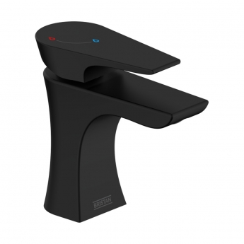 Bristan Hourglass Eco Start Basin Mixer Tap with Clicker Waste - Black