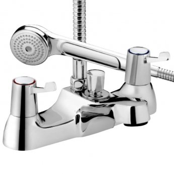 Bristan Value Bath Shower Mixer Tap with 76mm Metal Lever Handles - Chrome