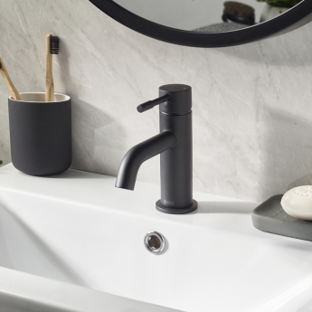 Bristan Mila Basin Mixer Tap with Clicker Waste - Black