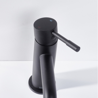 Bristan Mila Basin Mixer Tap with Clicker Waste - Black