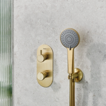 Bristan Molida Dual Concealed Mixer Shower with Fixed Head and Handset - Brushed Brass | Product Image