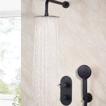 Bristan Molida Dual Concealed Mixer Shower with Fixed Head and Handset - Black | Product Image