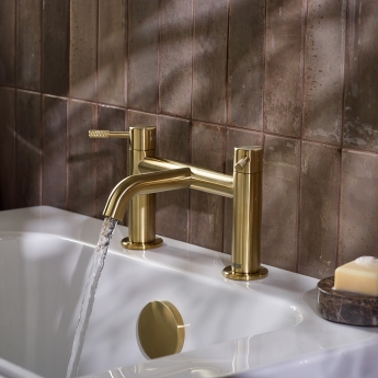 Bristan Molida Bath Filler Tap Pillar Mounted - Brushed Brass | Product Image