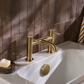 Bristan Molida Bath Filler Tap Pillar Mounted - Brushed Brass | Product Image
