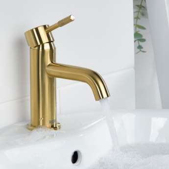 Bristan Molida Eco Start Basin Mixer Tap with Clicker Waste - Brushed Brass | Product Image