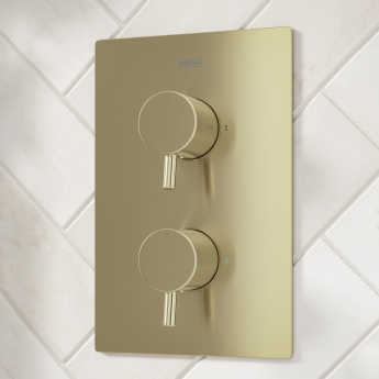 Bristan Prism Dual Concealed Mixer Shower with Shower Kit and Fixed Head - Brushed Brass