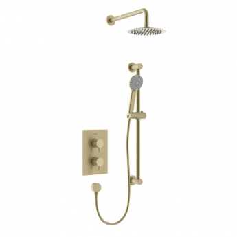 Bristan Prism Dual Concealed Mixer Shower with Shower Kit and Fixed Head - Brushed Brass