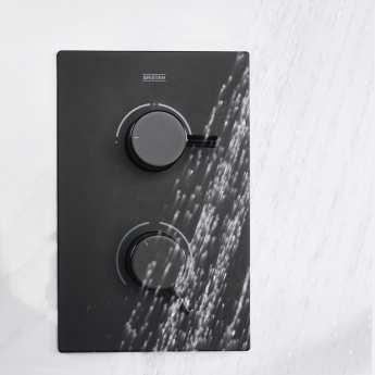 Bristan Prism Recessed Dual Concealed Mixer Shower with Shower Kit and Fixed Head - Black