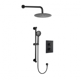 Bristan Prism Recessed Dual Concealed Mixer Shower with Shower Kit and Fixed Head - Black