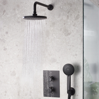 Bristan Prism Dual Concealed Mixer Shower with Fixed Head and Handset - Black | Product Image