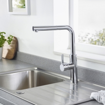 Bristan Profile Kitchen Sink Mixer Tap with Pull-Out Extending Hose - Chrome