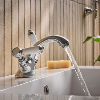 Bristan Renaissance 2 Tap Handle Basin Mixer Tap with Pop Up Waste - Chrome | Product Image