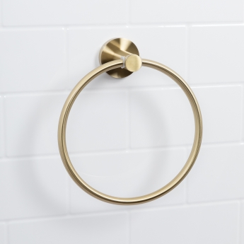 Bristan Round Brass Towel Ring - Brushed Brass
