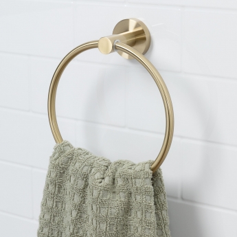 Bristan Round Brass Towel Ring - Brushed Brass