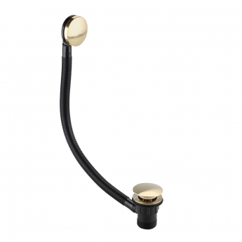 Bristan Round Bath Clicker Waste with Overflow Brushed Brass - Slotted