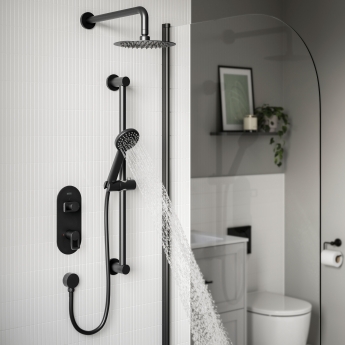 Bristan Saffron Dual Concealed Mixer Shower with Shower Kit and Fixed Head - Black