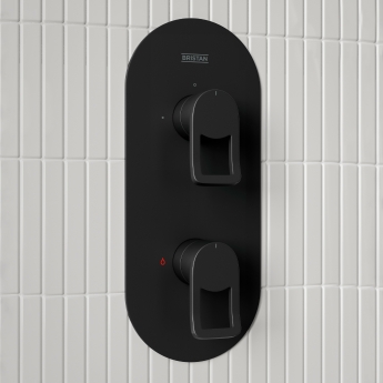 Bristan Saffron Dual Concealed Mixer Shower with Shower Kit and Fixed Head - Black