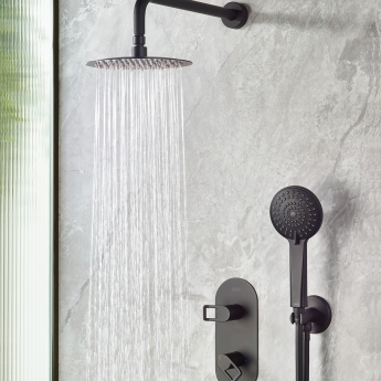 Bristan Saffron Dual Concealed Mixer Shower with Fixed Head and Handset - Black | Product Image