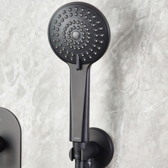 Bristan Saffron Dual Concealed Mixer Shower with Fixed Head and Handset - Black | Product Image