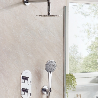 Bristan Saffron Dual Concealed Mixer Shower with Fixed Head and Handset - Chrome | Product Image