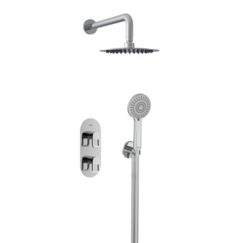 Bristan Saffron Dual Concealed Mixer Shower with Fixed Head and Handset - Chrome | Product Image