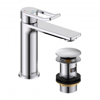 Bristan Saffron Eco Start Basin Mixer Tap with Clicker Waste - Chrome