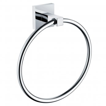 Bristan Square Brass Towel Ring - Chrome Plated