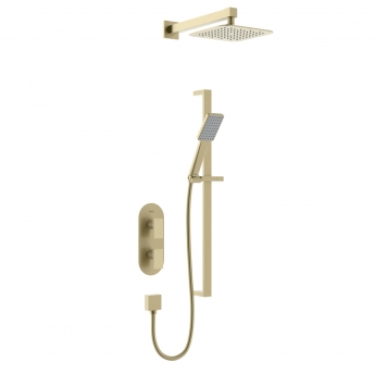 Bristan Tangram Dual Concealed Mixer Shower with Shower Kit and Fixed Head - Brushed Brass