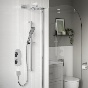 Bristan Tangram Dual Concealed Mixer Shower with Shower Kit and Fixed Head - Chrome