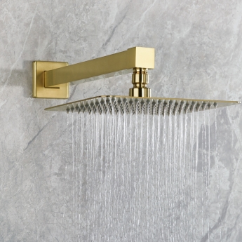 Bristan Tangram Dual Concealed Mixer Shower with Fixed Head and Handset - Brushed Brass | Product Image