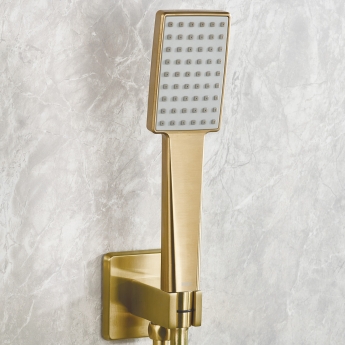 Bristan Tangram Dual Concealed Mixer Shower with Fixed Head and Handset - Brushed Brass | Product Image