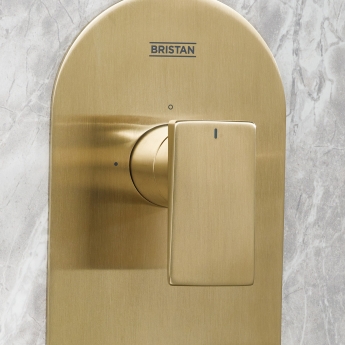 Bristan Tangram Dual Concealed Mixer Shower with Fixed Head and Handset - Brushed Brass | Product Image