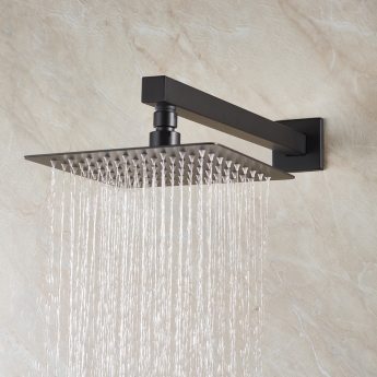 Bristan Tangram Dual Concealed Mixer Shower with Fixed Head and Handset - Black | Product Image