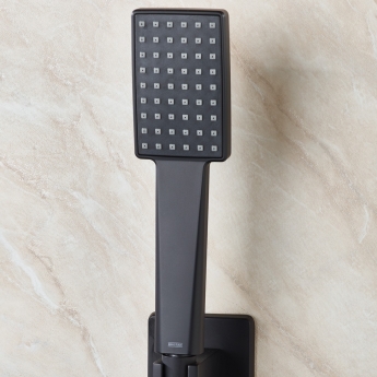 Bristan Tangram Dual Concealed Mixer Shower with Fixed Head and Handset - Black | Product Image