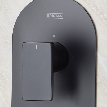 Bristan Tangram Dual Concealed Mixer Shower with Fixed Head and Handset - Black | Product Image