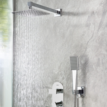 Bristan Tangram Dual Concealed Mixer Shower with Fixed Head and Handset - Chrome | Product Image