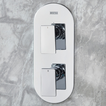 Bristan Tangram Dual Concealed Mixer Shower with Fixed Head and Handset - Chrome | Product Image