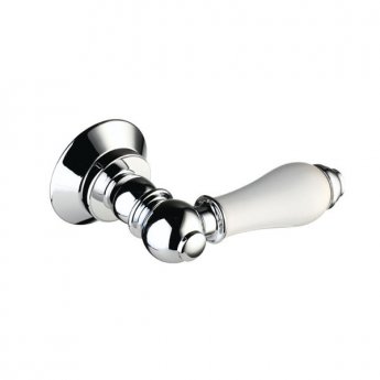 Bristan Traditional Cistern Lever with White Detail - Chrome