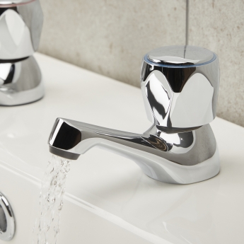 Bristan Value Club Basin Taps with Metal Heads - Chrome Plated