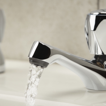 Bristan Value Club Basin Taps with Metal Heads - Chrome Plated