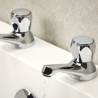 Bristan Value Club Bath Taps Chrome Plated with Metal Heads