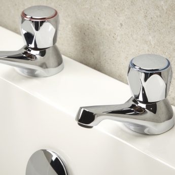 Bristan Value Club Bath Taps Chrome Plated with Metal Heads