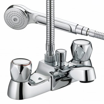 Bristan Value Club Luxury Bath Shower Mixer Tap with Metal Heads - Chrome Plated