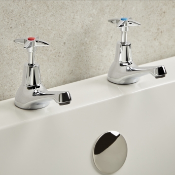 Bristan Value Crosshead Top Bath Taps - Chrome Plated