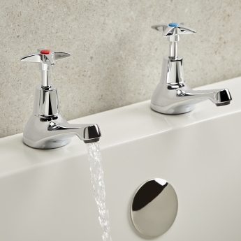 Bristan Value Crosshead Top Bath Taps - Chrome Plated