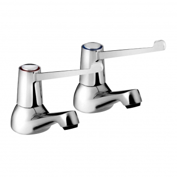 Bristan Value Basin Taps Pair with 6 Inch Lever Handles - Chrome