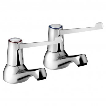 Bristan Value Basin Taps Pair with 6 Inch Lever Handles - Chrome