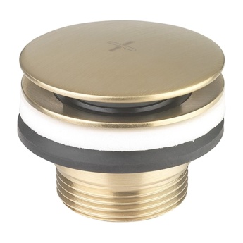 Britton Universal Press Top Basin Waste Brushed Brass | Product Image